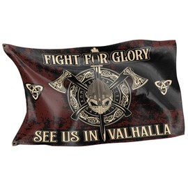 Original Rahmenlos® Design Flag for the Viking Fan: See us in Valhalla
