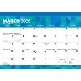 Large Print | 2026 15.5 x 11 Inch Monthly Desk Pad Calendar | Plato | Easy to See Large Font