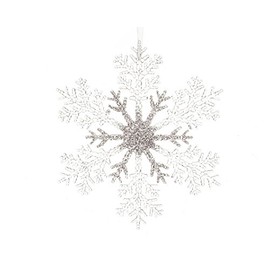 Izaneo Christmas Figurine Hanger Plastic Large Snowflake 32 cm Transparent