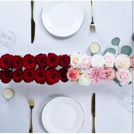 LOYWREE 2 Pack Acrylic Flower Vase Rectangular Floral Centerpiece for Dining Table 24”