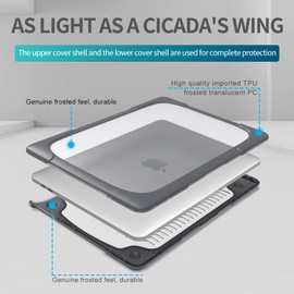 Funut for MacBook Pro 16 Inch Case 2024/2023/2021, M3 / M2 / M1 Pro/Max A2991 A2780 A2485, Heavy Duty Plastic Hard Shell with TPU Bumper Fold Kickstand & Keyboard Cover，Gray