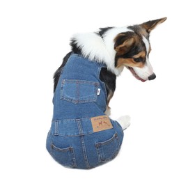 Dog Denim Jumpsuit Overalls, Dog Jeans Overalls Clothes, Puppy Costumes for Small Medium Dogs Cat