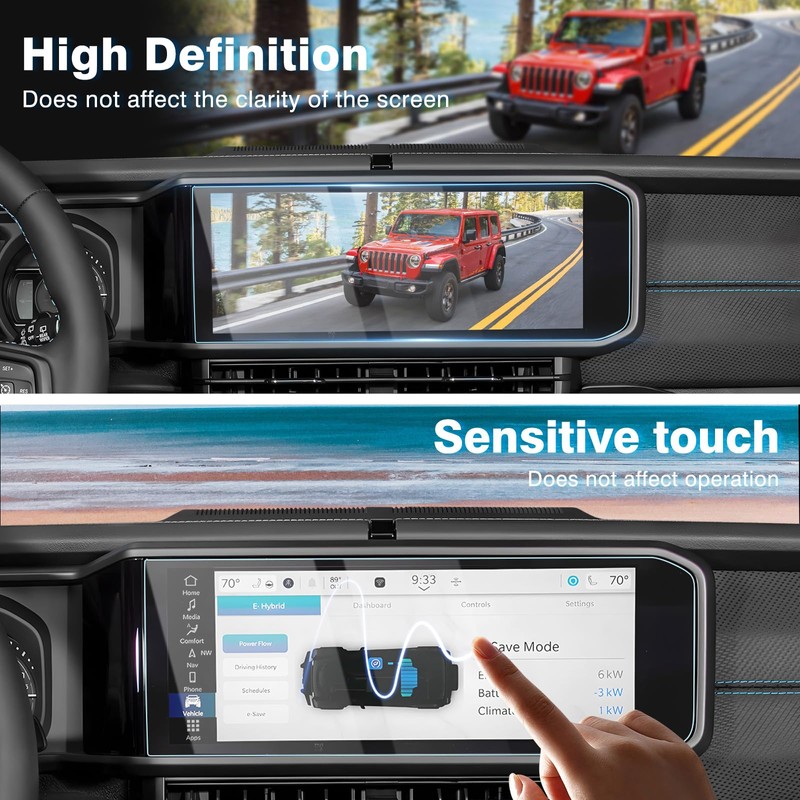 Huidnnas 2PCS Screen Protector Custom Fit for 2024 2025 Jeep