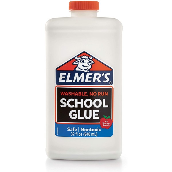 Elmers Liquid School Glue, White, Washable, 32 Ounces