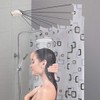 Hershii Foldable Shower Curtain Rod Rail Hanger Corner Fan-Shaped Stainless