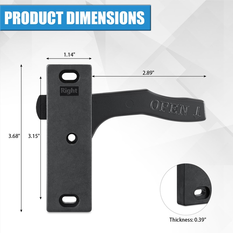 TAGLLY RV Screen Door Latch (Right Hand), Screen Door Handle