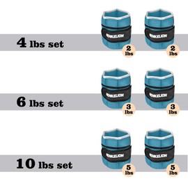 Henkelion 1 Pair 6 Lbs Adjustable Ankle Weights For Women Men Kids, Strength Training Wrist Weights Ankle Weights Set For Gym, Fitness Workout, Running, Lifting Exercise Leg Weights - each 3 Lbs Blue