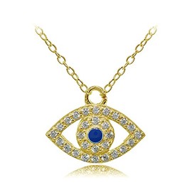 Hoops & Loops Collar de Plata de Ley con circonita cúbica y Esmalte Azul