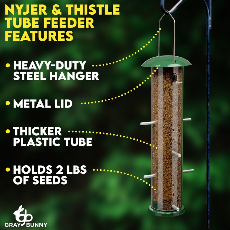Finch Bird Feeder for Outdoors (16 Ports) Thistle & Nyjer