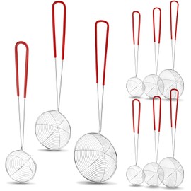 9 Pcs Strainer Scoops Stainless Steel Hot Pot Strainer Spoons Mesh Spoon Set with Handle for Home Kitchen (3 Sizes)