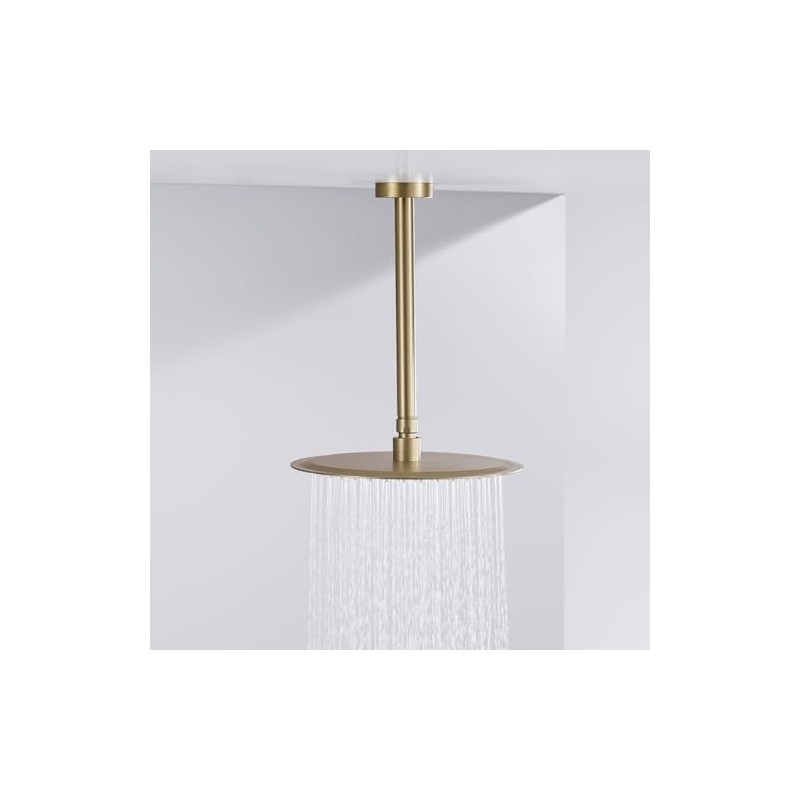 10 Inches Ceiling Mount Shower Arm and Flange, Champagne Bronze