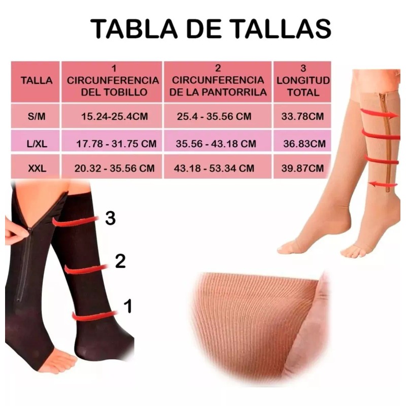 Medias De Compresión Para Varices Y Piernas Cansadas 2pz F