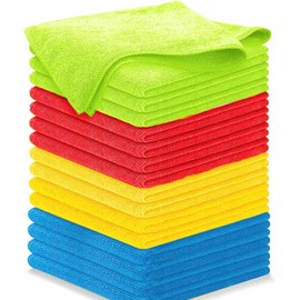 16 Paños De Limpieza De Microfibra Trapos Toalla Multiusos Baño Sin Pelusas Absorbentes Sin Rayas No Abrasivos Reutilizables Y Lavables 40x40 CM (Multicolor)