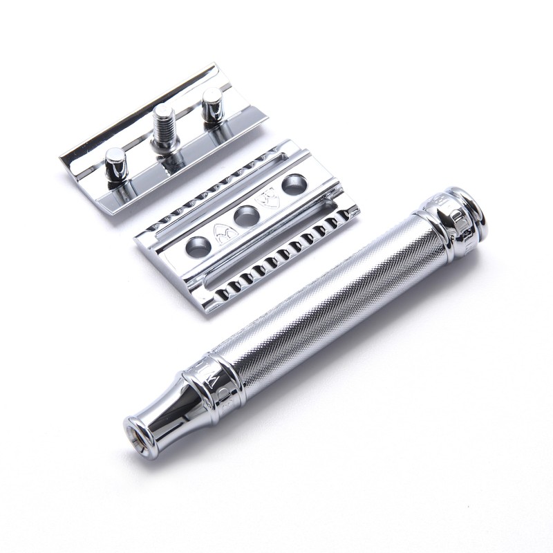 Edwin Jagger Double Edge Safety Razor With Long Handle (Blue)