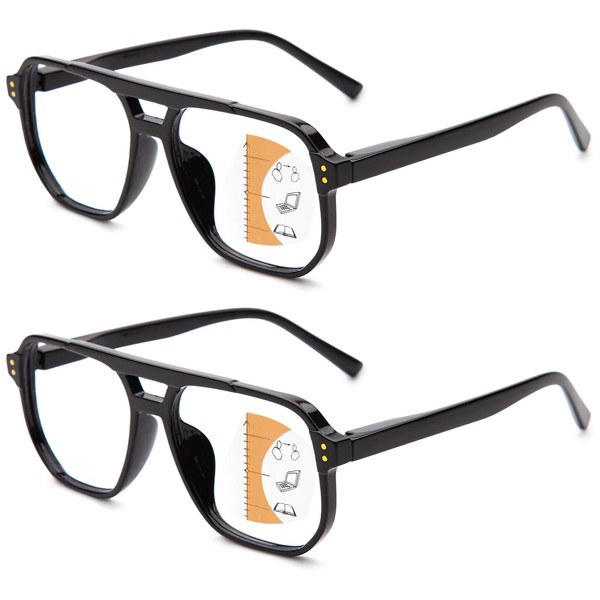 JO Progressive Multifocus Reading Glasses Men Women Oversize XL -