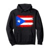 Flagge von Puerto Rico Pullover Hoodie, black