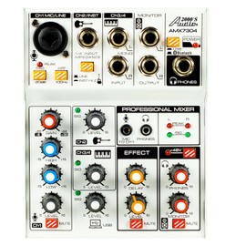 Audio2000's Audio2000s AMX7304 Four-Channel Audio Mixer w/USB Interface & Sound Effect-NEW