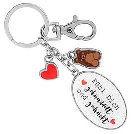 Sheepworld 47469 Key Fob Cuddled, Split Ring and Carabiner, Metal Pendant, White, One Size