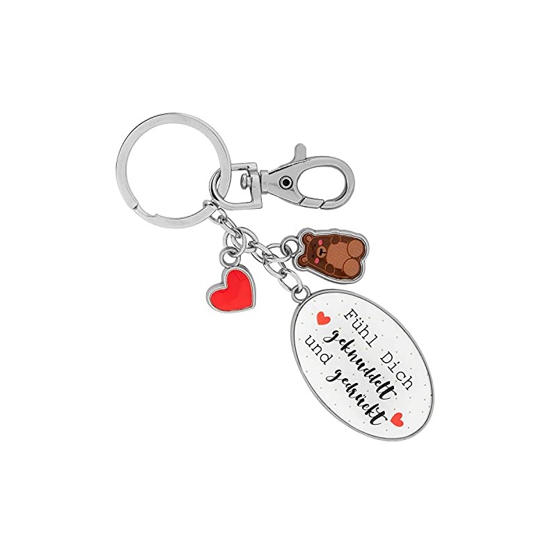 Sheepworld 47469 Key Fob Cuddled, Split Ring and Carabiner, Metal