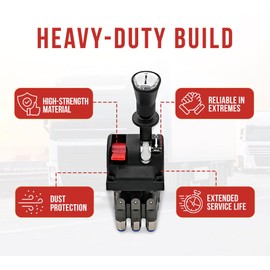 Mytee Products Cabin Control Valve - Dump Control Truck Tipper System - Single Lever Hoist Air Control Valve with 3 Axis (PTO Switch)