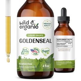 Goldenseal Tincture - Organic Goldenseal Root Liquid Extract - Vegan, Alcohol Free Goldenseal Drops - 4 fl oz