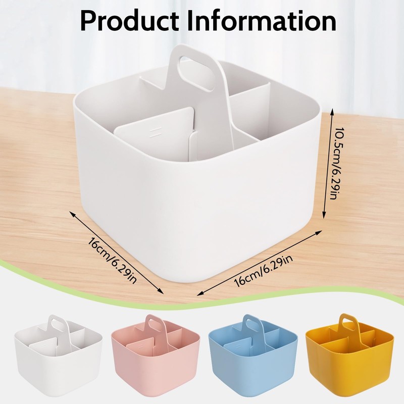 Minicoco Storage Box Multipurpose Table Organiser Cleaning Caddy with Handle