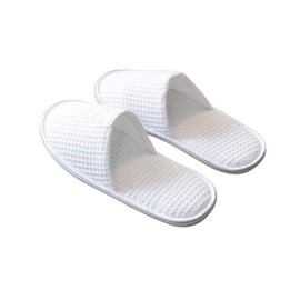 5 Pairs Disposable Slippers White Non-Slip Closed Toe Slippers Shoes Comfortable Waffle Adult Slippers for Spa Guest Travel Hotel Nail Salon