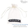 Parcelona French Crinkled Black Large Celluloid Metal Free Hair Clip