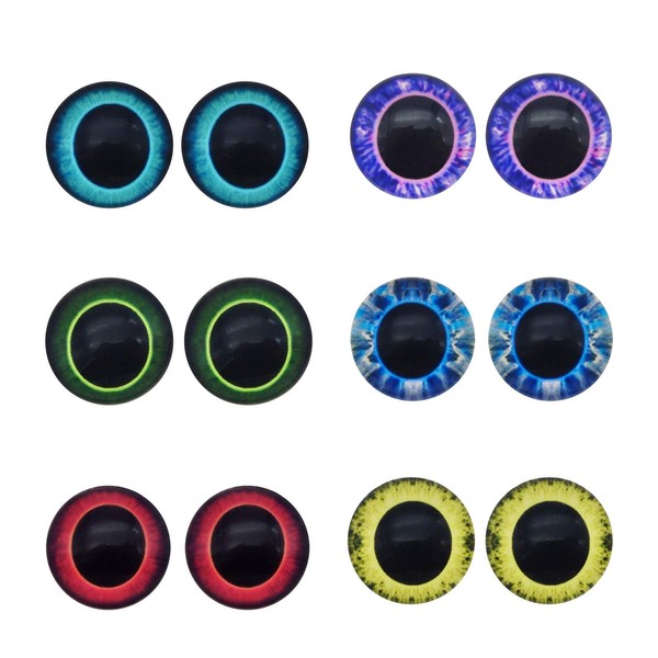 10 Pairs 30mm Owl Bird Glass Eyes for Art Dolls