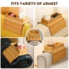 Bamboo Couch Arm Tray with Detachable Cup Holder, 2 in