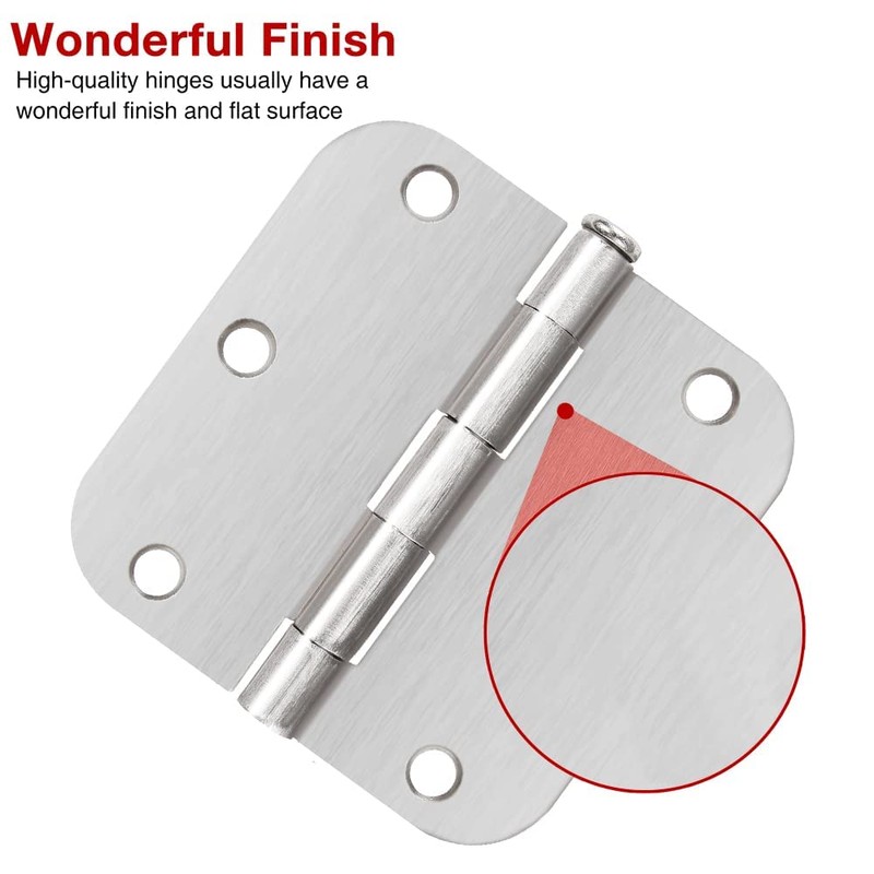 24 Pack Nickel Door Hinges Brushed Nickel 3 1/2 Interior