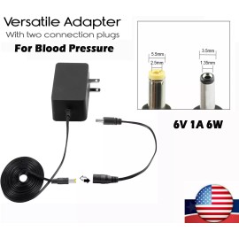 JacobsParts 6V Battery Charger For Blood Pressure Monitor+2Pcs Universal Converter USA Cable