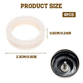 8Pcs Felt Washer Replacement for Breville Espresso Machine Grinders Espresso Machine Accessories Wool Ring Parts Compatible with BES870, BES878, BES880, BES980, BCG820 Models