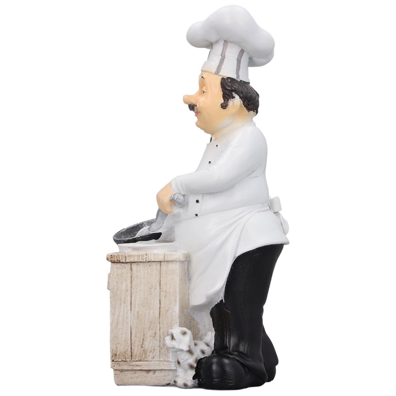 Chef Cooking Figurine Small Stereoscopic Art Ornament Resin Decoration Statue