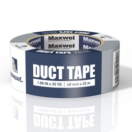 Maxwel Manufacturing Duct Tape Heavy Duty Waterproof - 1.88 in 35 Yards Tearable Silver Duct Tape No Residue Strong Adhesive for Home Repair Use,Carpet Binding,Bundles