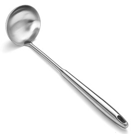 ReaNea Soup Ladle 43cm, Stainless Steel Ladle, Long, Deep and Large Capability Metal Cooking Soup Spoons, Dishwasher Safe