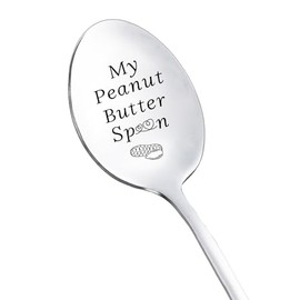 RFTWXHPN Funny Peanut Butter Gifts Spoons for Peanut Butter Lovers Women Men My Peanut Butter Spoon for Couple Friends PB Spoons for PB Lover Christmas Birthday Gifts Dessert Spoon