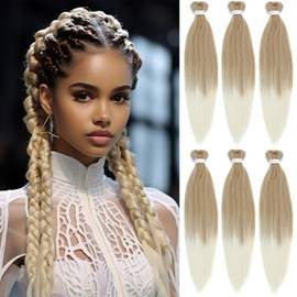 Pre Stretched Braiding Hair Extensions 26 Inch 6 Packs Braids Extensions Synthetic Hair Braids Red Hair Extensions Synthetic Hair for Braiding Extension for Crochet Braids Hair Extensions (27/613#)