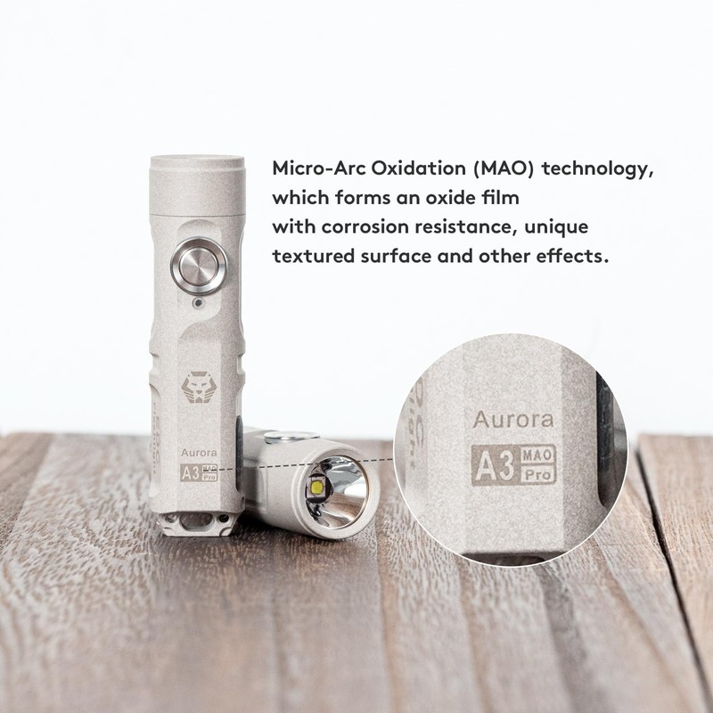 RovyVon A3 Pro G4 USB-C Rechargeable 7000K EDC Flashlight, 650
