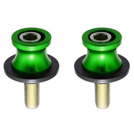 X AUTOHAUX 2 Pcs 10mm Metal Motorcycle Rear Stand Swing Arm Spool Sliders Green