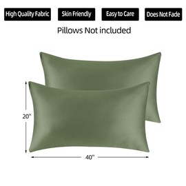 Cotton Pillow Protectors/Cases King Size with Zipper 2 Pack Olive Green Color,Cooling & Breathable Bed Pillow Protectors Set of 2 Pillow Cases Cover (King Size 20" x 40")