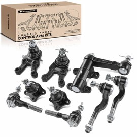 A-Premium Set of 9, Front Upper & Lower Ball Joint, Inner & Outer Tie Rod End, Idler Arm, Compatible with Mitsubishi Montero 1992-2000