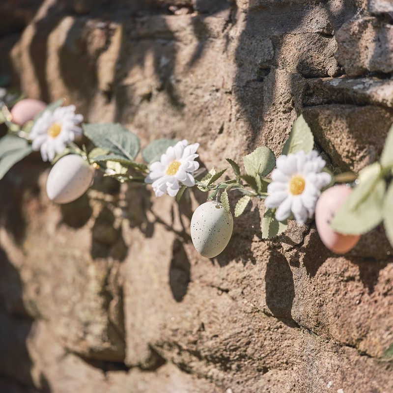 Lights4fun Illuminated Easter Garland Spring 230 cm Spring Decoration Artificial