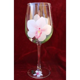 Hand Painted Wine Glasses - Anne Marie Orchids (Set of 2)