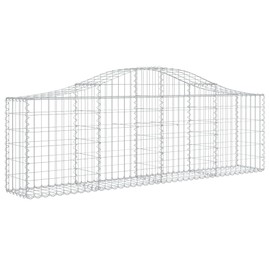 GOLINPEILO Outdoor Arched Gabion Basket,Outdoor Garden Gabion Stone Retaining Basket Cage Fence, Gabion Basket for Outdoor Garden Patio Balcony, 78.7"x11.8"x23.6"/31.5" Galvanized Iron