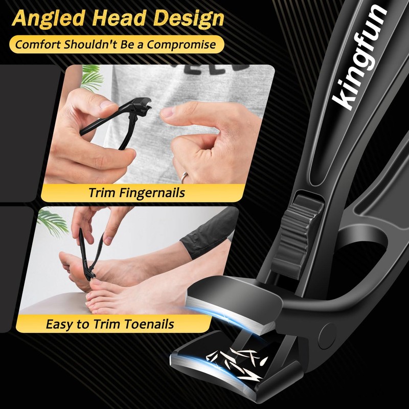Kingfun Toenail Clippers for Seniors, Ingrown Toe Nail Clippers for