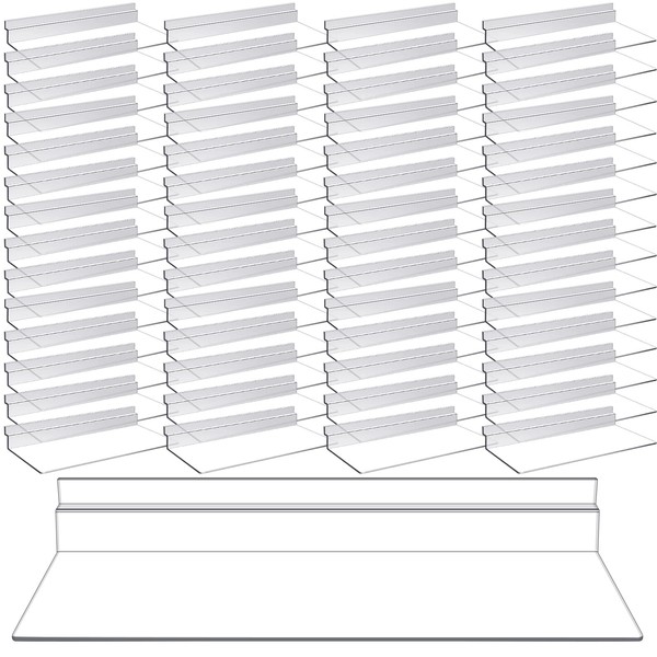 4 x 10 Inch Slatwall Shelves Hanging Slatwall Accessories Clear Slatwall Shelf Plastic Shelves for Wall, Home Shoe Stores Boutiques Supplies (100 Pack)