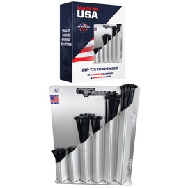 Pit Posse 544 Aluminum Zip Tie Cable Storage Holder Rack - Made in USA - Enclosed Race Trailer Shop Garage Fastener Storage Organizer Wall Mount (Silver)