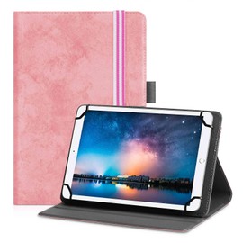 UrbanX Universal Case for 9-11 inch Tablet,Stand Folio Tablet Case Protective Cover for Allview Viva 1003G Touchscreen Tablet, Adjustable Fixing Band and Multiple Angles-Baby Pink