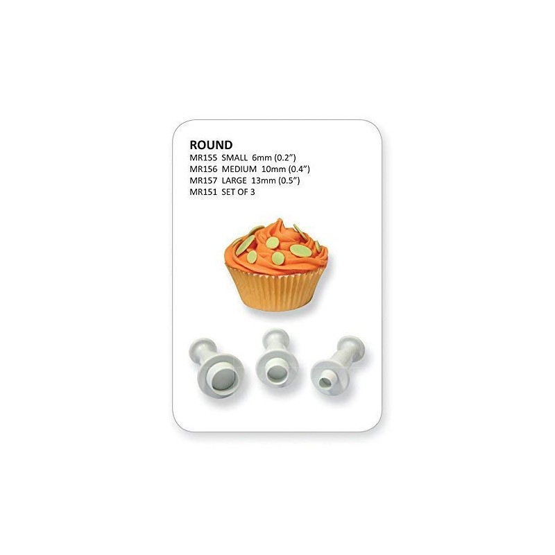 PME MR151 Round Plunger Cutters, Small, Medium, Large Sizes, Set